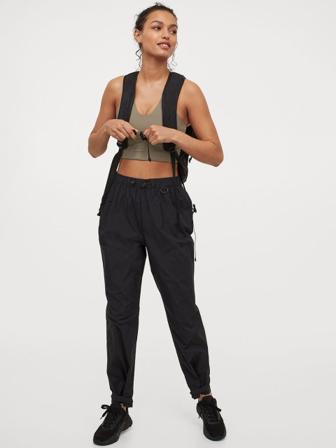 

H&M Women Black Solid Water-Repellent Trousers