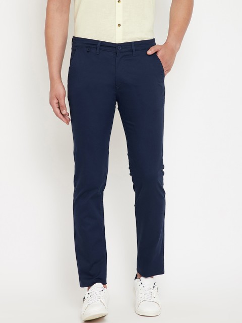 

Canary London Men Navy Blue Slim Fit Solid Regular Trousers