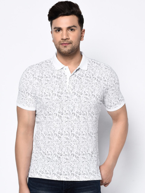 

Blackberrys Men Off-White Printed Polo Collar T-shirt