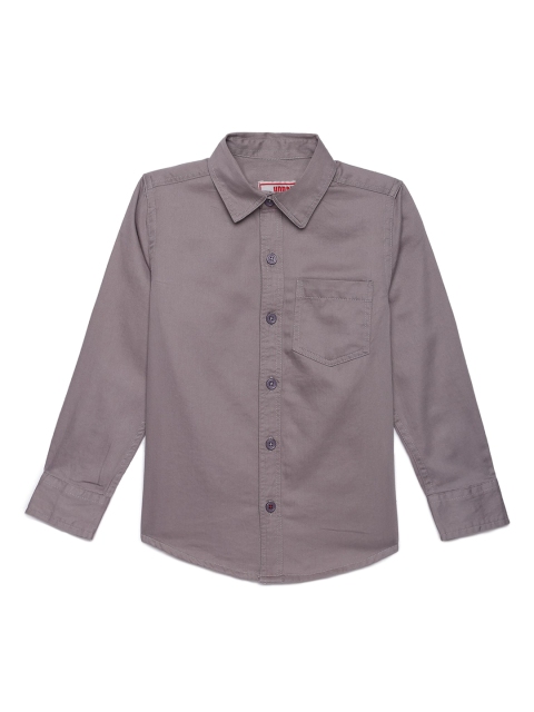 

UNDER FOURTEEN ONLY Boys Taupe Regular Fit Solid Casual Shirt