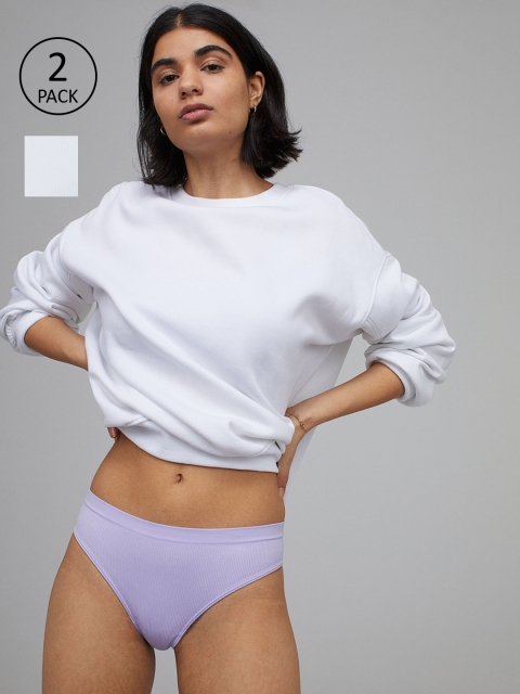 

H&M Women 2-Pack Seamless Briefs 0846826008, White