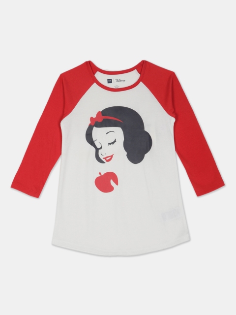 

GAP Girls White & Red Disney Princess Printed A-Line Dress