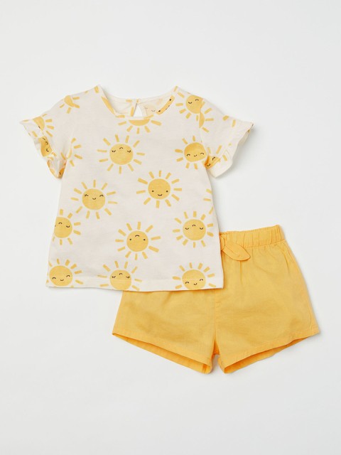 

H&M Womens Yellow 2-piece cotton set, Multi