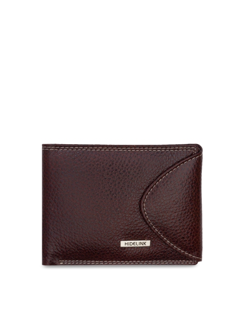 

Hidelink Men Coffee Brown Solid Two Fold Wallet