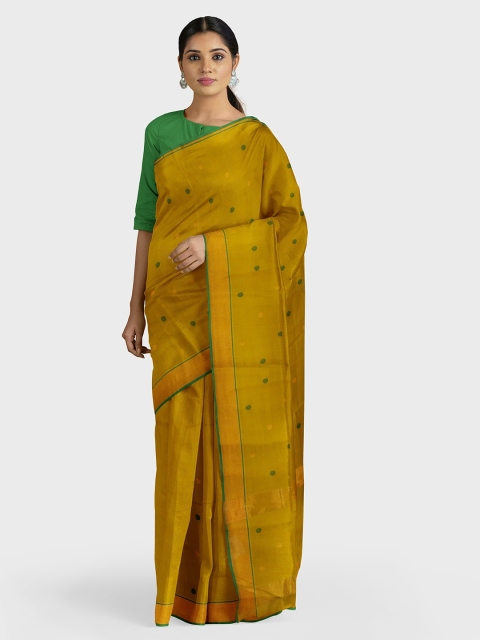 

APCO Yellow Pure Cotton Woven Design Venkatgiri Saree