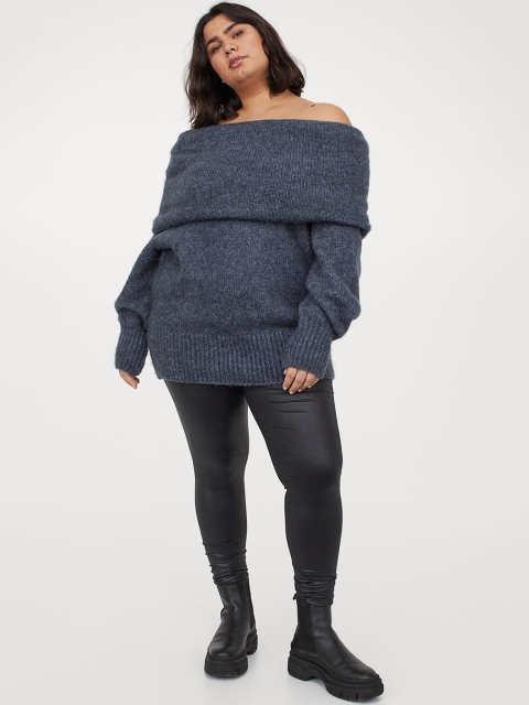 

H&M+ Women Black Leggings With A Sheen