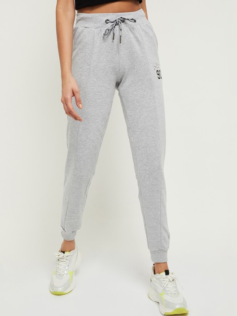 

max Women Grey Melange Regular Fit Solid Joggers