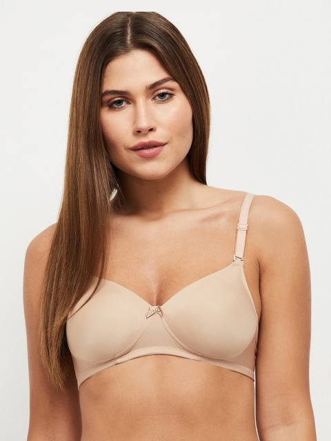 

max Cream-Coloured Solid Underwired Lightly Padded T-shirt Bra SP21PDNW02SKIN