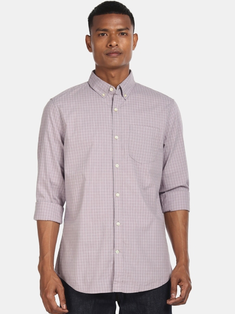 

GAP Men Purple True Wash Poplin Shirt With Stretch