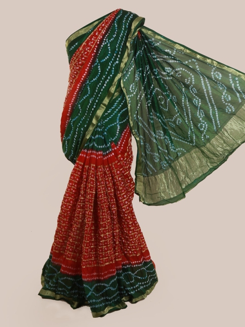 

Pothys Red & Green Art Silk Dyed Saree