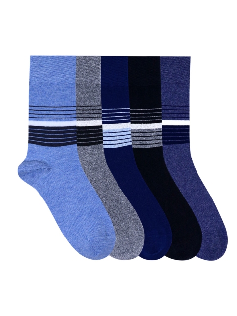 

Mustang Men Pack Of 5 Striped Calf-Length Socks, Black
