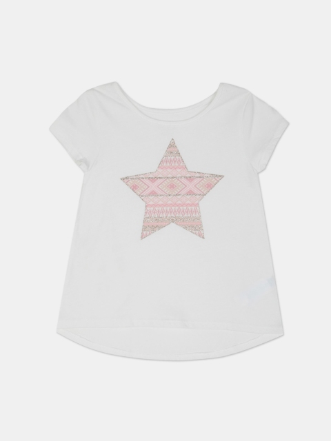 

The Childrens Place White Glitter Printed Regular Top