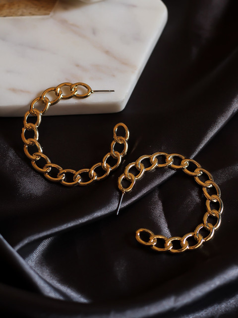 

Bellofox Gold-Toned Contemporary Hoop Earrings