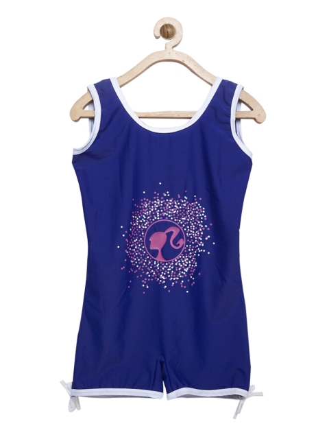 

CUKOO Girls Blue & White Printed Legsuit