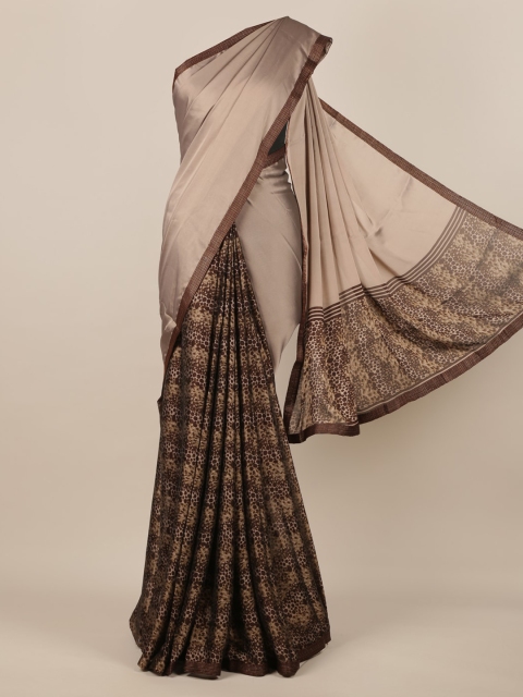 

Pothys Brown Printed Poly Chiffon Saree