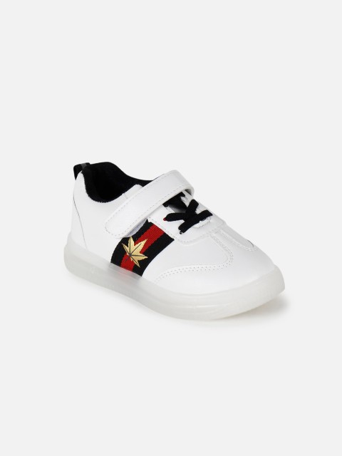 

PASSION PETALS Unisex Kids White & Red Colourblocked LED Sneakers