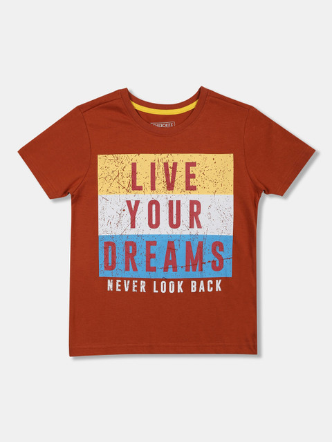 

Cherokee Boys Rust Printed Round Neck T-shirt
