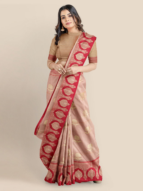 

KLM Fashion Mall Coral Tissue Woven Design Banarasi Saree