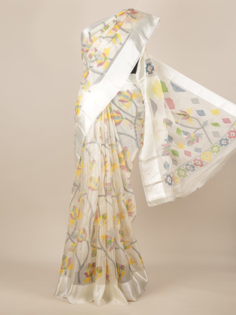 

Pothys Cream-Coloured Woven Design Jute Silk Saree