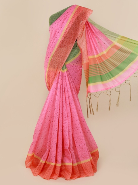 

Pothys Pink Printed Cotton Blend Saree