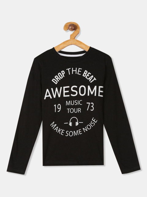 

Cherokee Boys Black Printed Round Neck T-shirt