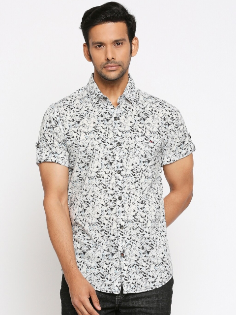 

Mufti Men White Slim Fit Printed Casual Shirt