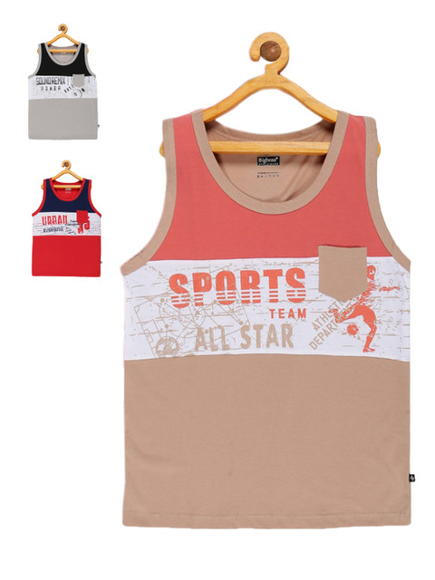 

Dollar Boys Pack of 3 Innerwear Vests, Beige