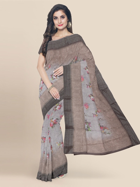

KLM Fashion Mall Grey Printed Banarasi Saree