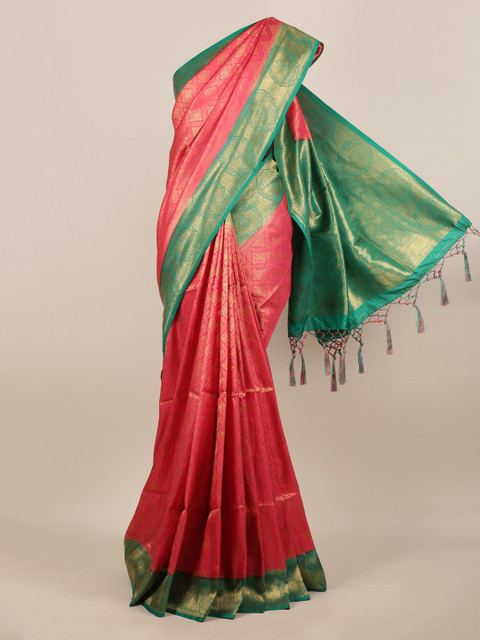 

Pothys Pink Woven Design Jute Silk Saree
