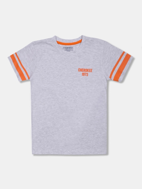 

Cherokee Boys Grey Solid Round Neck T-shirt