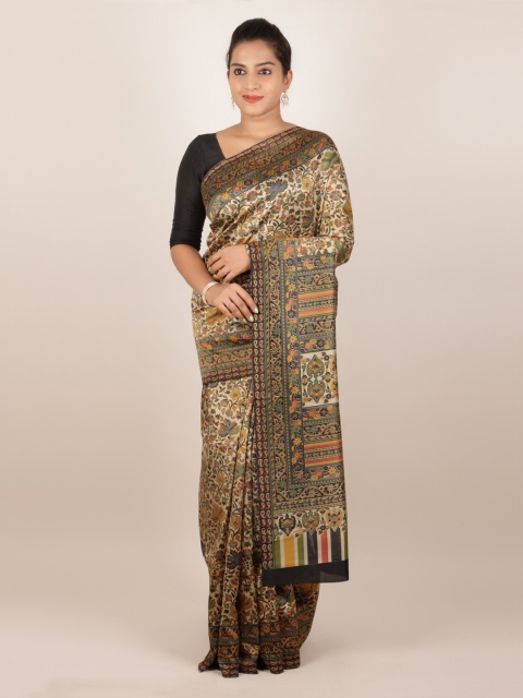 

Pothys Green Printed Jute Silk Saree