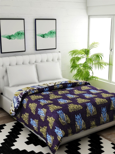 

Salona Bichona Purple & Blue Abstract Mild Winter 120 GSM Double Bed Comforter