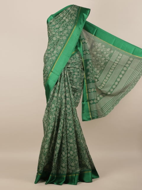 

Pothys Green Printed Jute Silk Saree