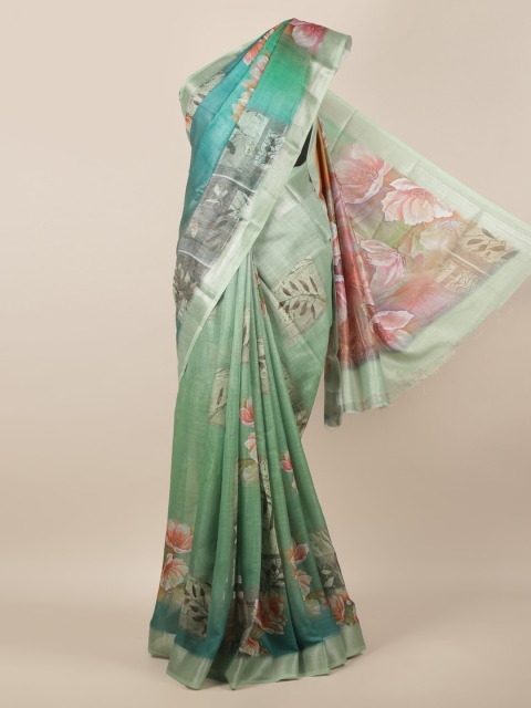 

Pothys Green & Pink Jute Silk Woven Design Saree