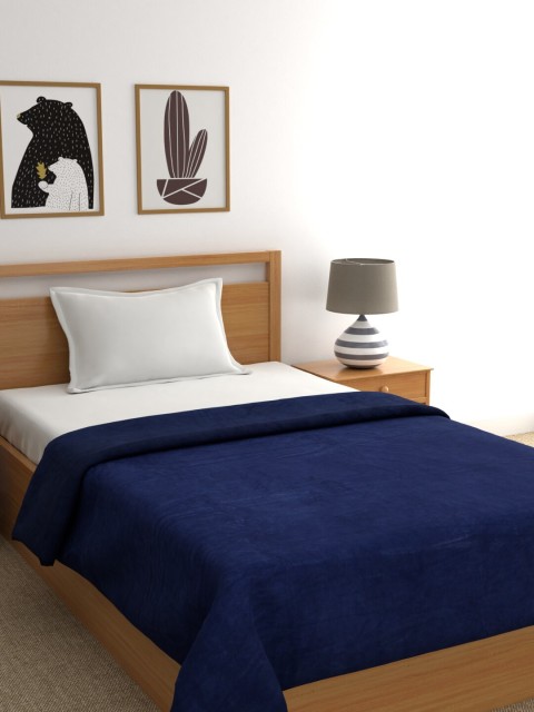 

Raymond Home Navy Blue Solid AC Room 233 GSM Single Bed Blanket