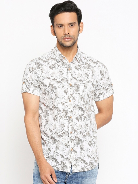 

Mufti Men White Slim Fit Printed Casual Shirt