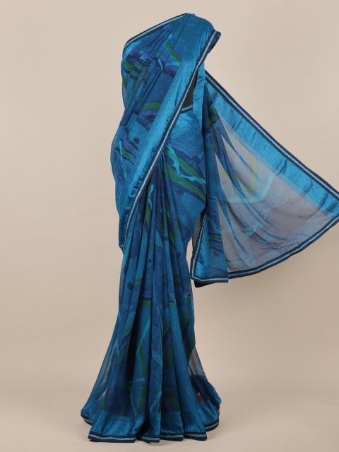 

Pothys Blue Printed Poly Chiffon Saree