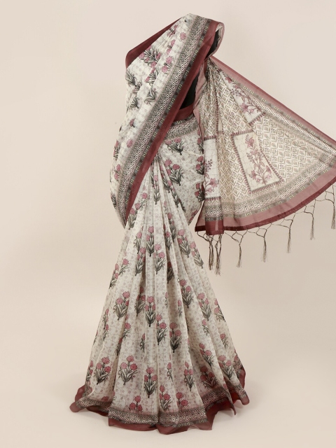 

Pothys Cream-Coloured Printed Saree