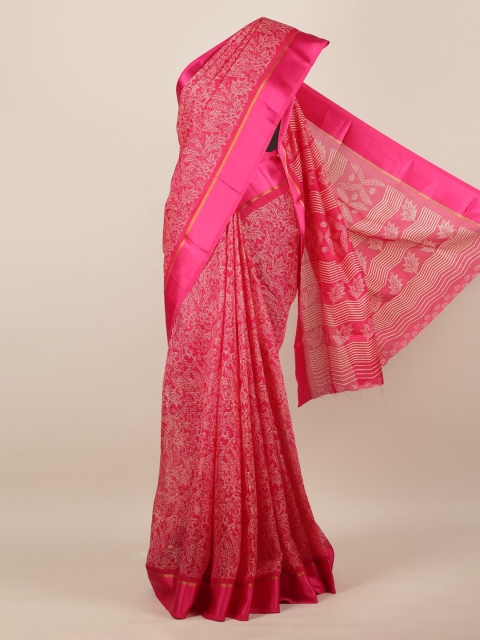 

Pothys Magenta Printed Jute Silk Saree