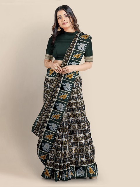 

KLM Fashion Mall Black Printed Banarasi Saree