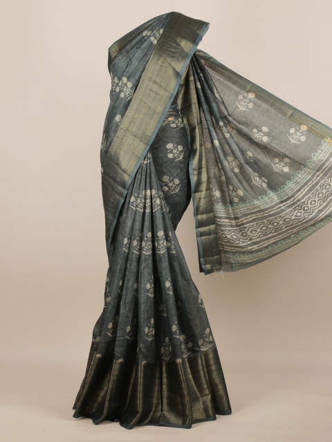 

Pothys Green Woven Design Jute Silk Saree