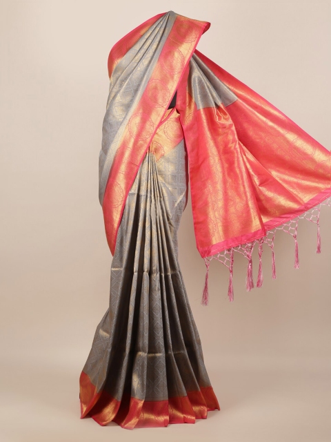 

Pothys Grey Woven Design Jute Silk Saree