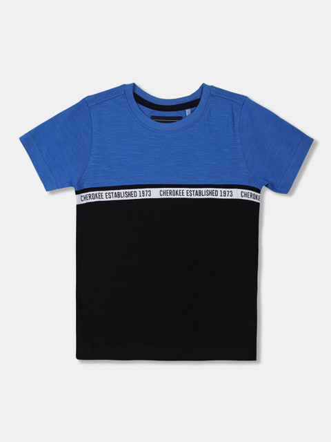 

Cherokee Boys Blue Colourblocked Round Neck T-shirt