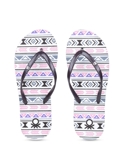 

United Colors of Benetton Women Multicoloured Printed Thong Flip-Flops, Multi