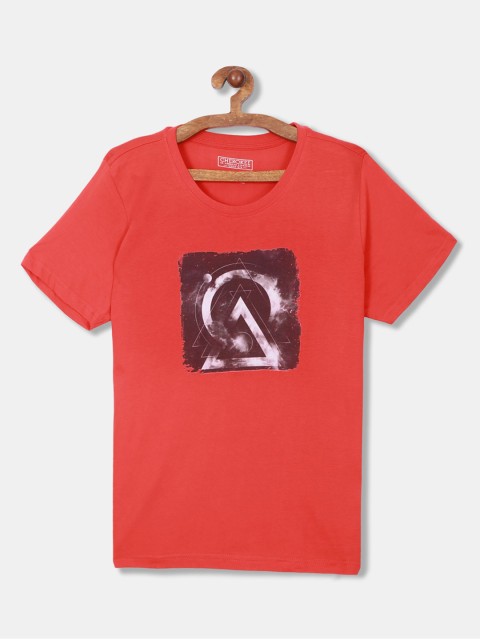 

Cherokee Boys Red Printed Round Neck T-shirt