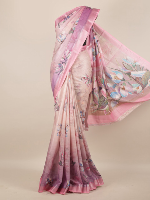 

Pothys Pink Woven Design Linen Blend Saree