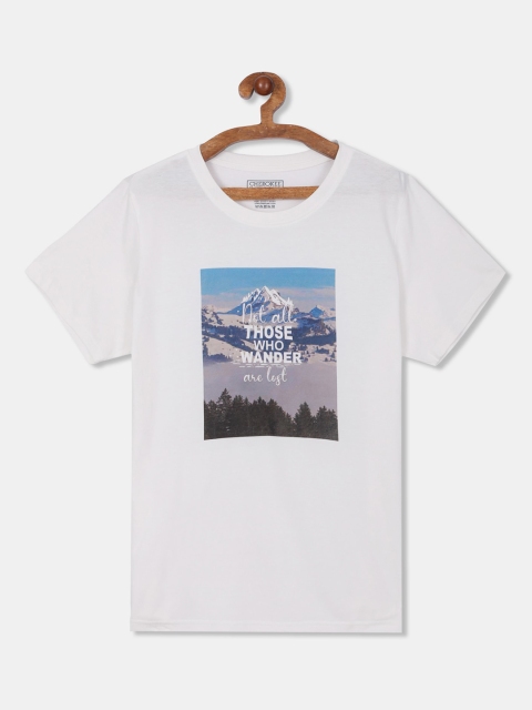 

Cherokee Boys White Printed Round Neck T-shirt