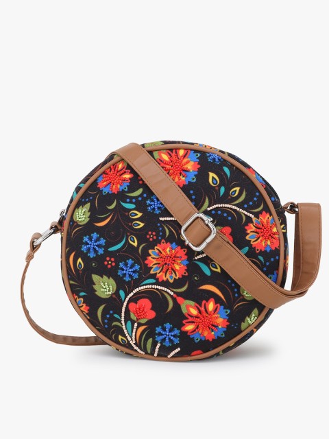 

Anekaant Black Printed Sling Bag