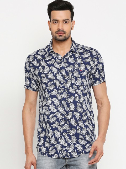 

Mufti Men Blue Slim Fit Printed Casual Shirt