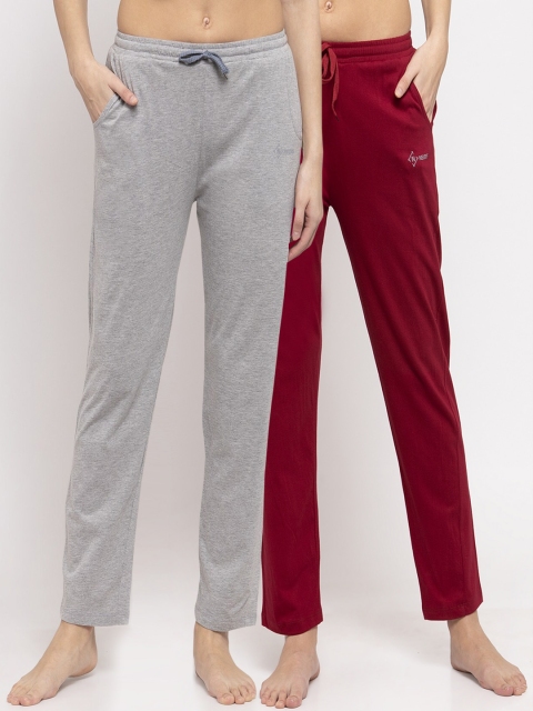 

NEUDIS Women Pack Of 2 Solid Lounge Pants, Grey